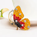 Trendy Colorful Enamel Butterfly Brooch Pin Rhinestone Crystal Butterfly Brooch for Gift
