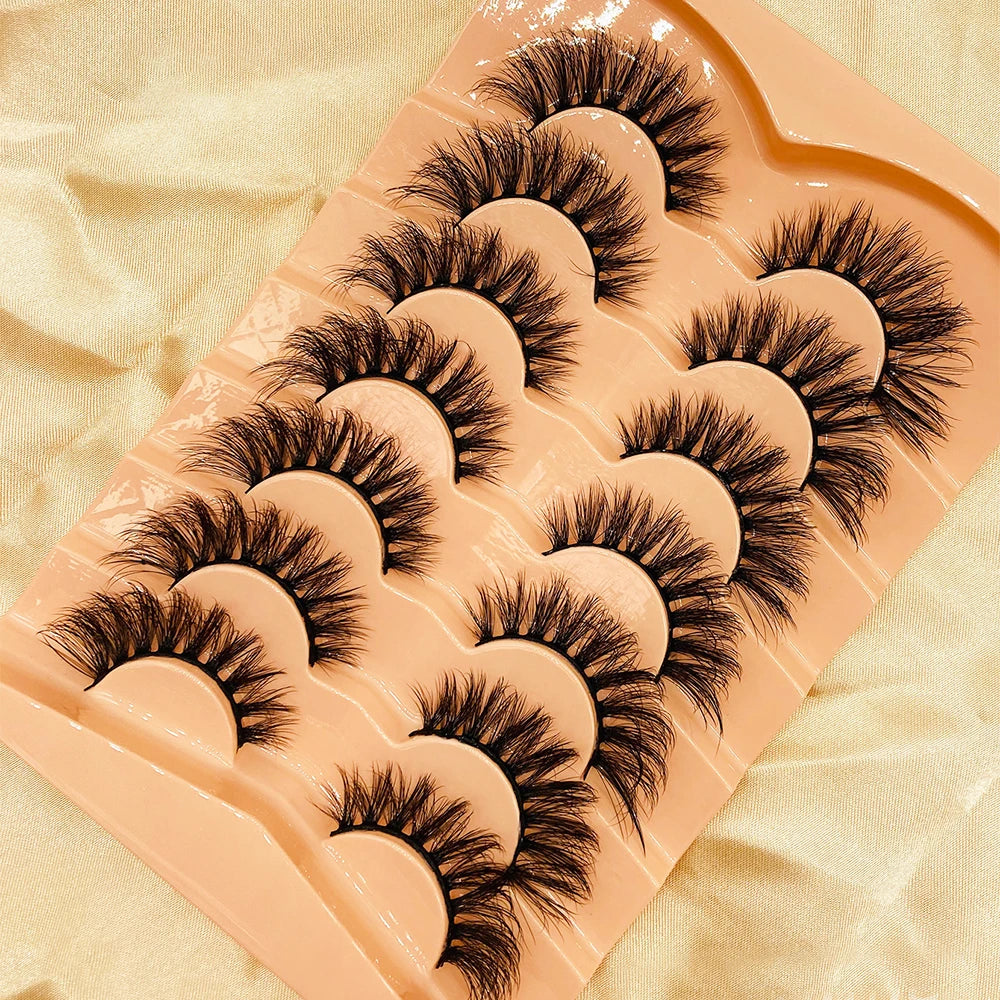 Wholesale Strip Faux Mink Lashes Vegan 7 Pair Eyelashes