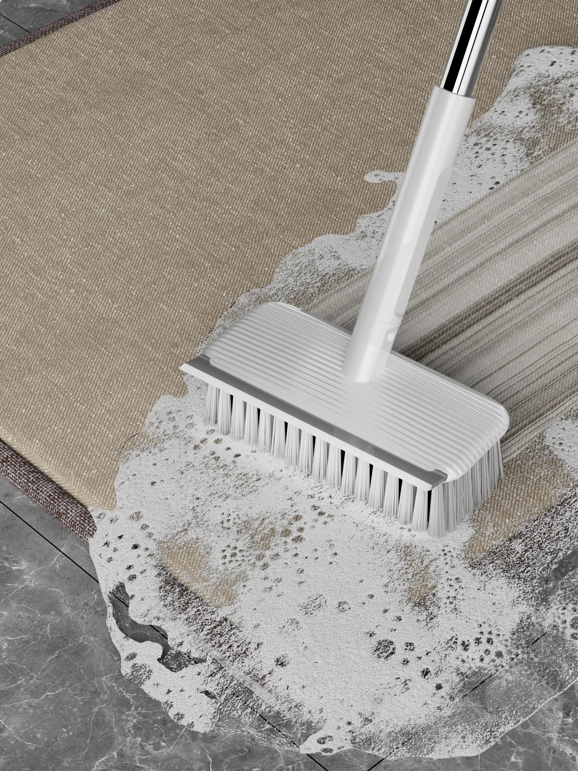 Realida Extra Wide Head Floor Scrub Brush Large Area Cleaning Brush Stiff Bristle Heavy Duty Push Tool Floor Brush