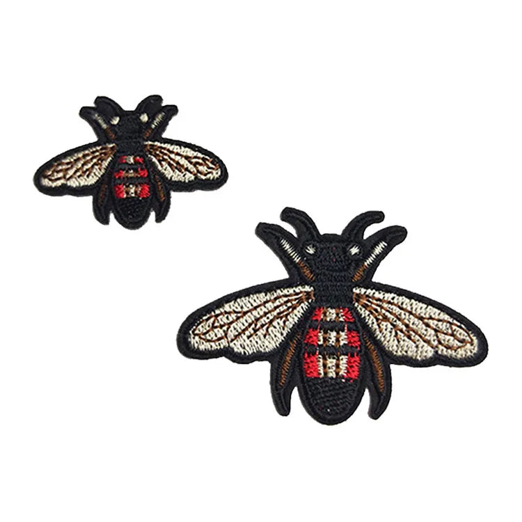 Hat Clothing Embroidered Patches OEM Factory Custom Iron on Small Bee Embroidery Patches