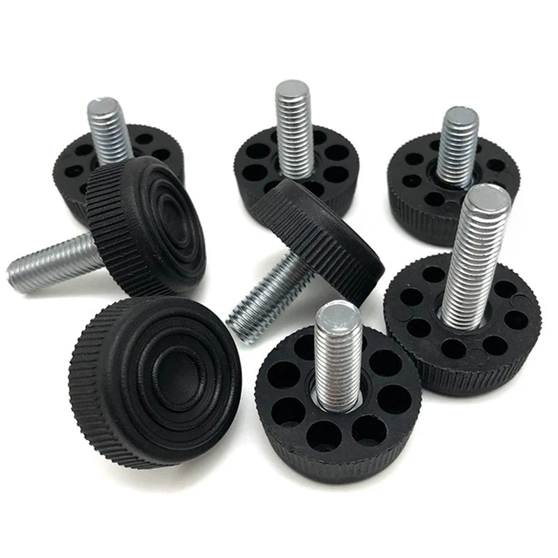 Heavy Duty Adjustable Leveling Feet Stainless Steel Leg Screws with Nut Plastic Table Leveling Foot for Tables and Furniture