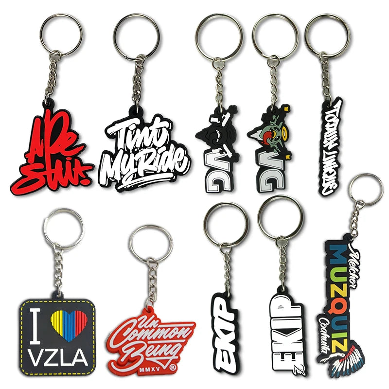 Custom 2d Soft Pvc Keychain Key Chain logo Soft Rubber Keychains Silicone Keyring Rubber Personalized 3d Customized KEY CHAIN