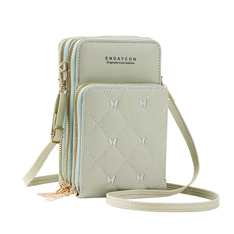 Hot Selling Customized Crossbody Bag Leather Cell Phone Purse Wallet for Women and Girls