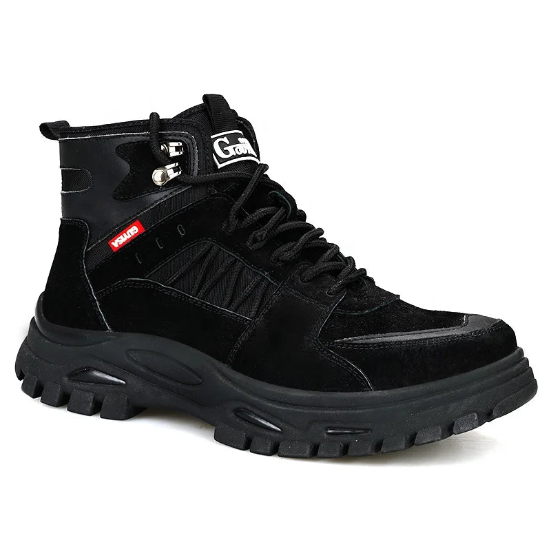 GUYISA Fashion Safety Boots Workshop Work Steel Toe Safety Boots for Men