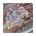 Mixed Long Candy Clay Slices with Heart Sprinkles Flower Sequins Spring Sprinkles Slime Crafts Filling Accessories