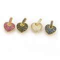 YTSBTXXED-249 New Fashion Women's Trendy Copper-Zircon Gold Plated Heart Hoop Earrings Wholesale