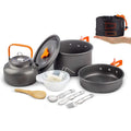 Portable Non-stick Aluminum Alloy Camping Cookware Outdoor Cooking Teapot Picnic Tableware Kettle Pot Frying Pan 3pcs/set