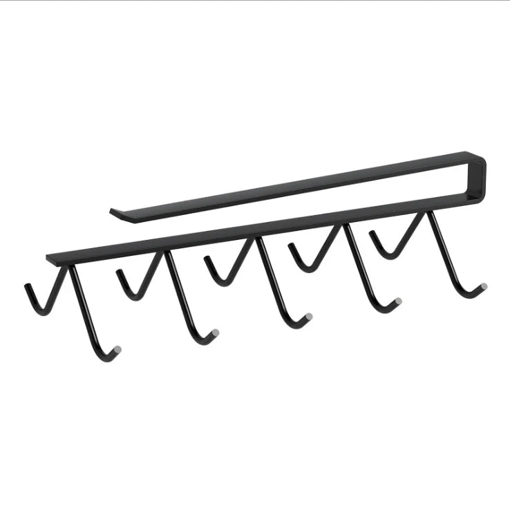 Double-Layer Metal Hanging Basket Mug Cup Holder for Wardrobe
