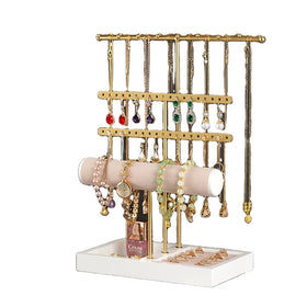 Metal 4-layer Jewelry Storage Stand Large Capacity Detachable Necklace Bracelet Display Storage Rack