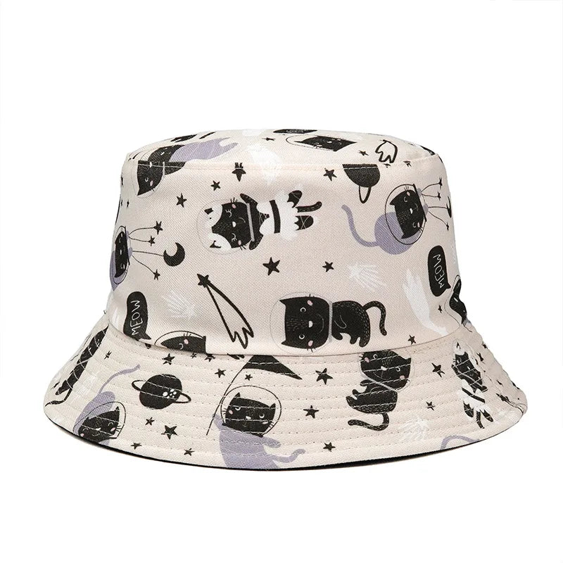 Multicolor Stock Fast Shipping Summer Printed Cartoon Dog Bucket Hat Reversible