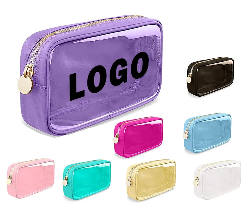 New Nylon Colorful Women's Cosmetics Storage PVC Transparent Waterproof Travel Toiletry Clear Bag