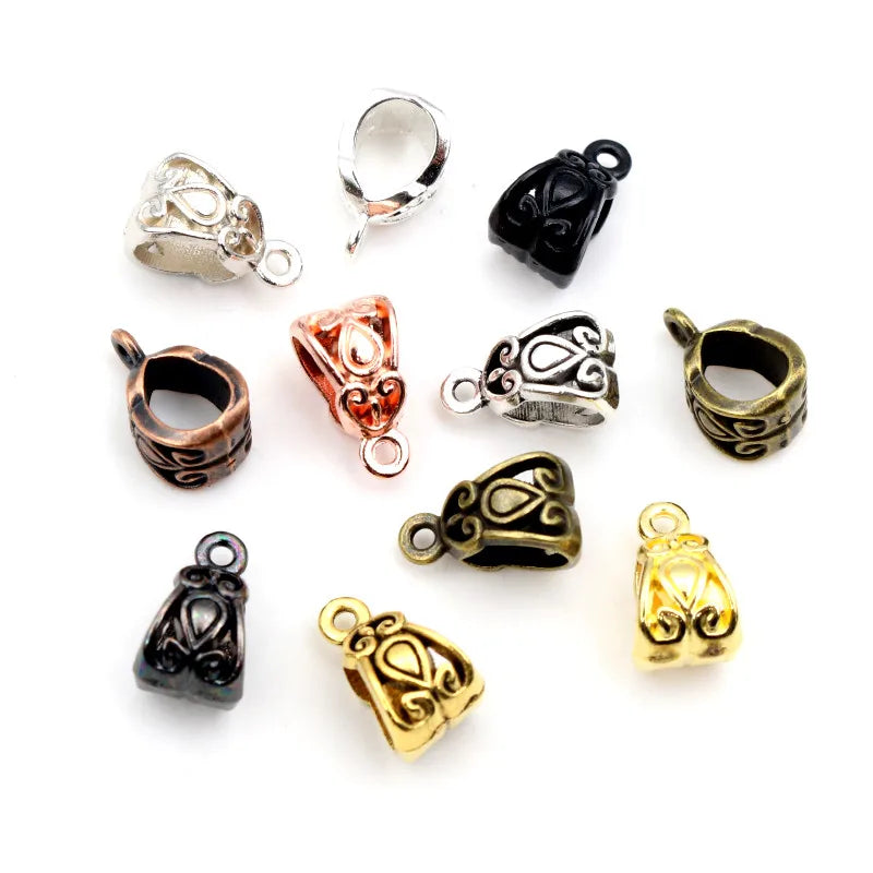 20pcs 13x8x8mm Beads Bails Pendants Jewelry Making DIY Necklace Beads Bails Pendants Charm for Jewelry Making Supplies