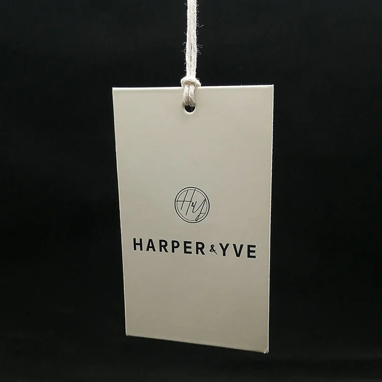 Nice  Own Logo Swing Luxury Price Tag Custom Hang Garment Clothing Tags With String