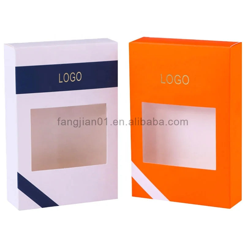 Customized Printed White Card Paper Food Packaging Boxes  Cookie Boxes Chocolate Packaging Box With Window Folding
