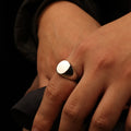 Chris April Custom 316L Stainless Steel PVD Gold Plated Engravable logo Signet Men Plain Men Finger Ring