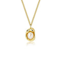 Fashion Jewelry Hammered Gold Plated Sterling 925 Silver Pearl Chain Necklace Pendant for Women Jewelry