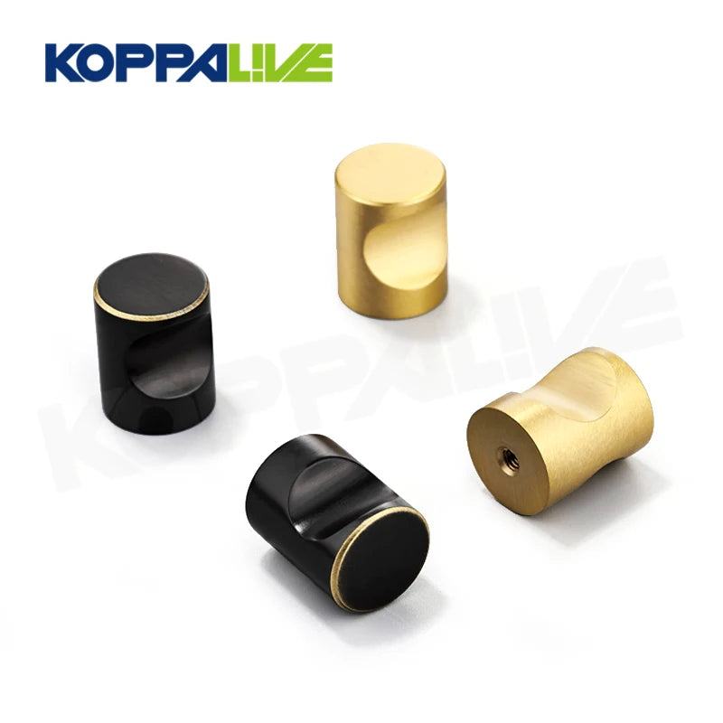 Koppalive Mini Brass Finger Knob Bathroom Black Cabinet Drawer Knobs for Kitchen Furniture