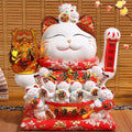 18*24*29cm Huge 10 Inches Electric Battery Giant Fortune Porcelain Large Big Size Wealth Hand Waving Ceramic Lucky Cat