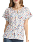 Women's Girls Cute Summer Loose Casual V Neck Short Sleeve Blouses & Shirts Custom Design Printing Casual Wear T Shirt for Women