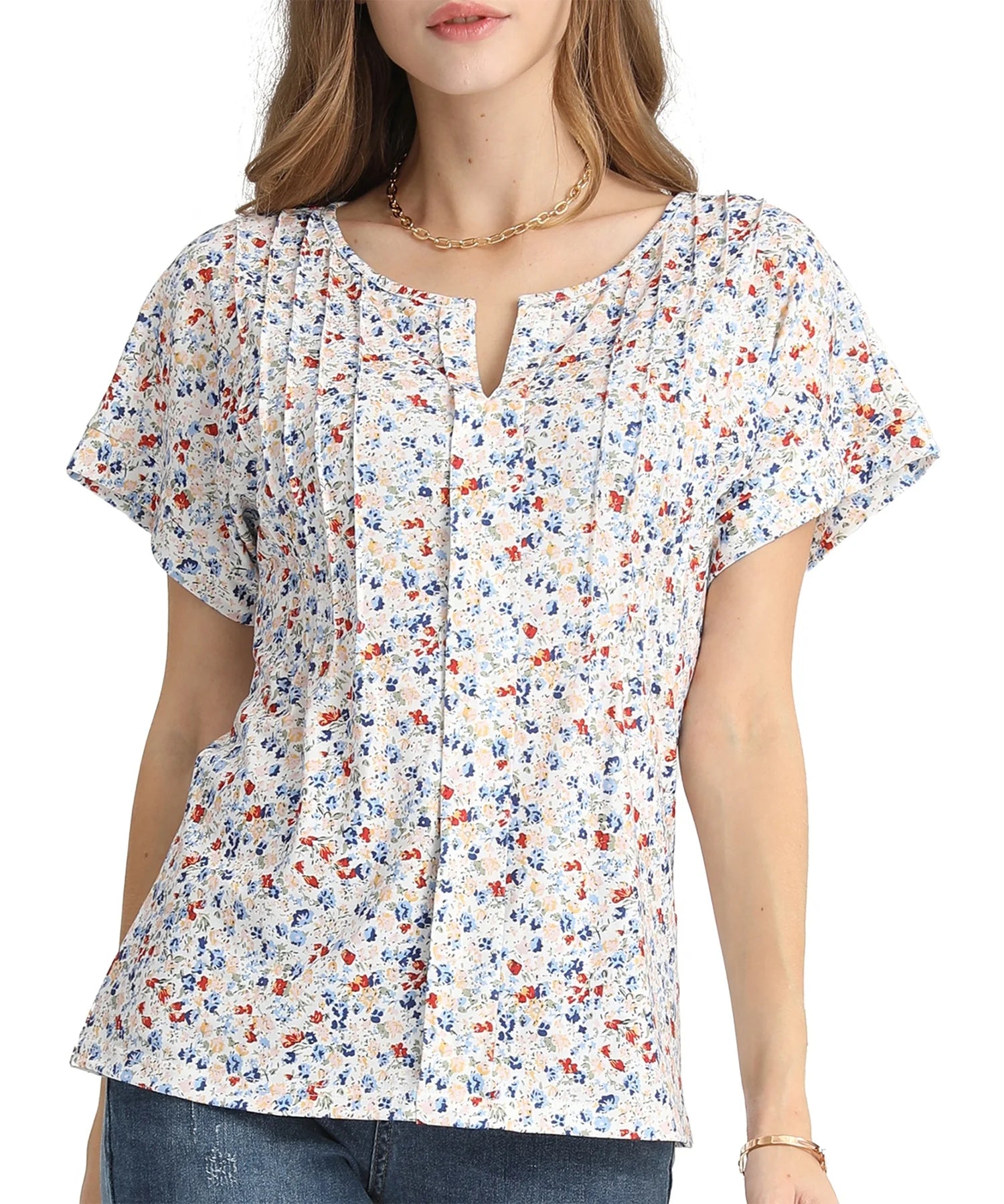 Women's Girls Cute Summer Loose Casual V Neck Short Sleeve Blouses & Shirts Custom Design Printing Casual Wear T Shirt for Women