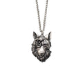 Rose Flower Vintage Animal Birthday-gift Forest Wolf Shape Amulet Jewelry Wolf Head Pendant Necklace
