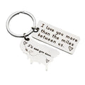 I Love You More Than the Miles Between Us Going Away State Key Chains Valentine's Day Gift Long Distance Relationship Keychain