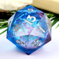 33mm Large 20 Sided Dragon Eye Resin Liquid Core D20 Dice with Holder for Dungeons and Dragons Table Games