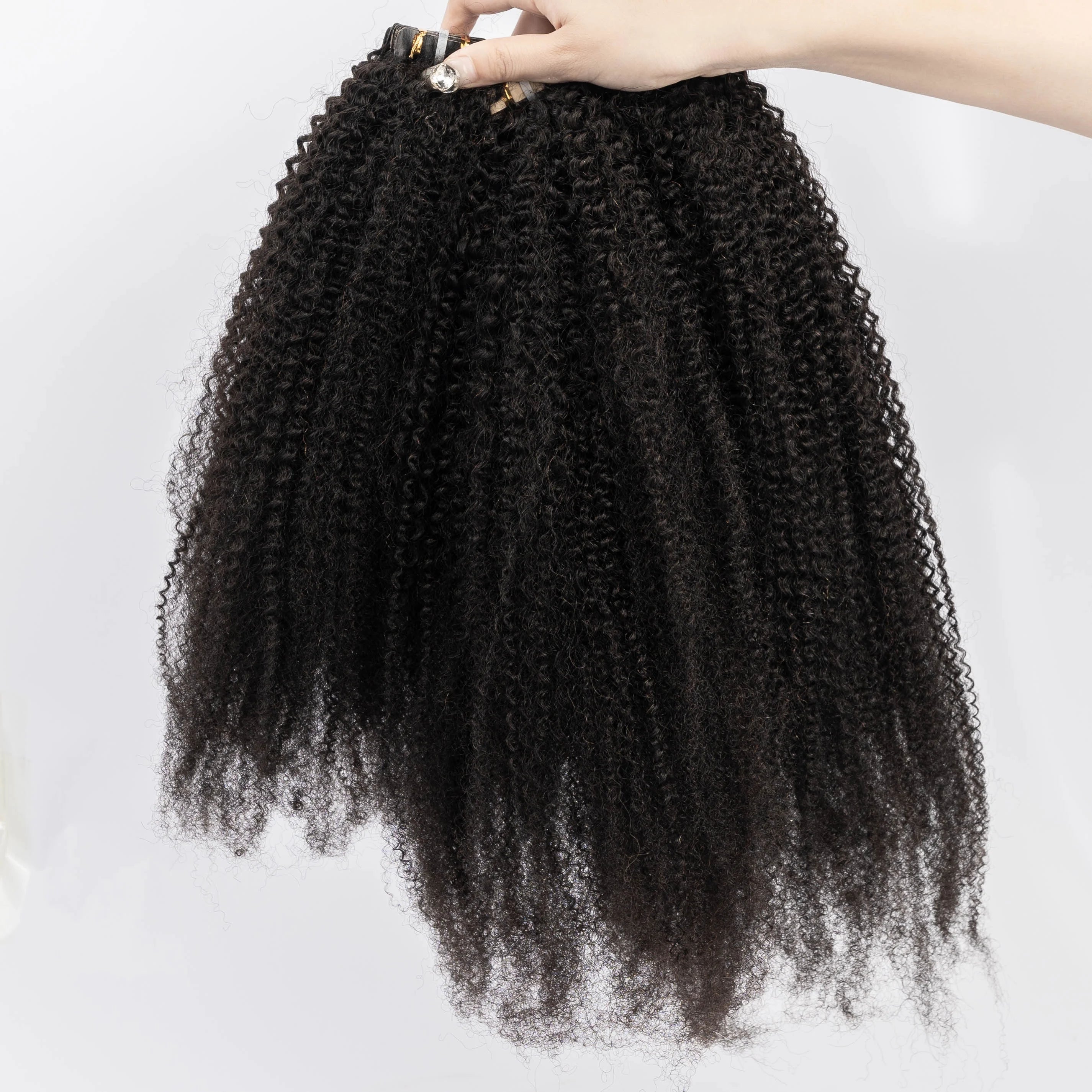 Hot Selling Afro Kinky Curly Tape in Hair Extensions for Black Women 4b4c Kinky Curly Adhesive Tape Ins