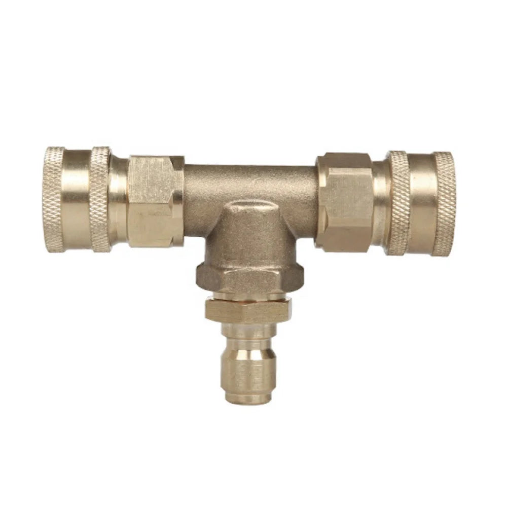 Pressure Washer 3/8" Quick Plug Type Tee Adapter Which Can Connect Two Gun