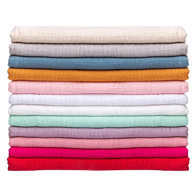High Quality Soft Plain Dye 2 Layer Organic 100% Cotton Double Gauze Muslin Fabric