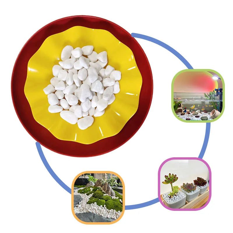 White Cobblestone River Pebbles Landscape Decoration with White StoneFish tank Bottom StonesCourtyard LandscapingPaving Roads