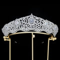 Tiaras and Crown Leaves Shape Design Copper Tiara Temperament Women Wedding Party CZ Hair Crown Accessories