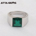 4.8 Carats 10mm*10mm Sterling Silver Created Square Sapphire Gemstone Rings for Wedding Rings Fine Fashion Brands Jewelry