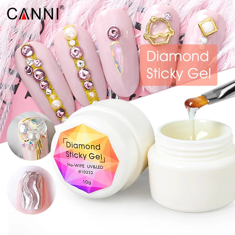 10g CANNI NAIL Art Decoration Rhinestones Glue Gel Use for Nail Tips Decoration Led Uv Gel Shiny Non Sticky Glue