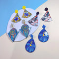 Hot Sale Acrylic Statement Earrings for Women Girls Mottled Hoop Fashion Drop Dangle Jewelry Hypoallergenic for Gift