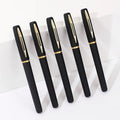 JR OEM Personalized Promotion Gift 0.5mm Refill Environment-protective Blue/Black Plastic Gel Pen Soft Rubber Coated Gold Clip