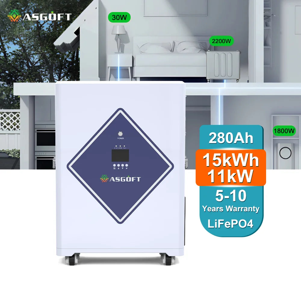 Poland Stock 15kwh 6.6kWh Lithium Battery Batteries 51.2V 11KW 304Ah 8000 Cycles Solar Power System Home Energy Storage Systems