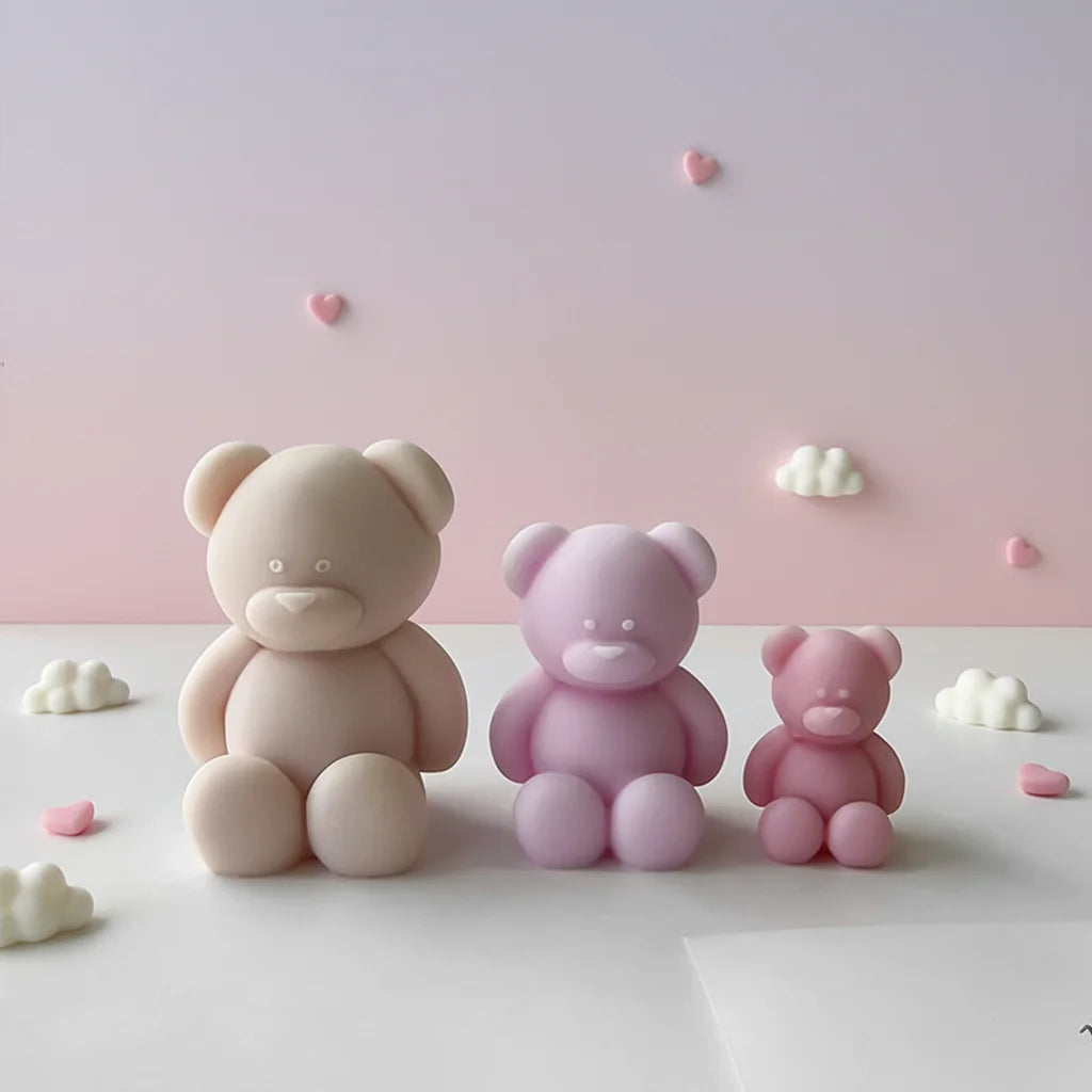 Bear Candle Mold Small and Large Size Bear Aromatherapy Custom Silicone Molds for Candle Making