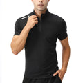 Men's Solid Blank Golf T-Shirt with Zip Tracksuit Regular Fit Breathable Short Sleeve 180 Grams Polyester Cotton
