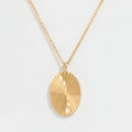 Joolim Jewelry Tarnish Free PVD Gold Plated Sunburst Oval Trendy Necklace Wholesale