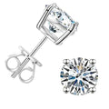 Moissanite Jewelry Factory Ear Rings 925 Sterling Silver Round Cut 4mm 5mm 6.5mm 8mm Moissanite Simple Four-Claw Stud Earrings