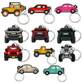 Silicon Keychain Automobile Series Cartoon Keyring Colorful Car Cartoon Key Holder for Men Women Keys Trinket Kids Toy Jewelry