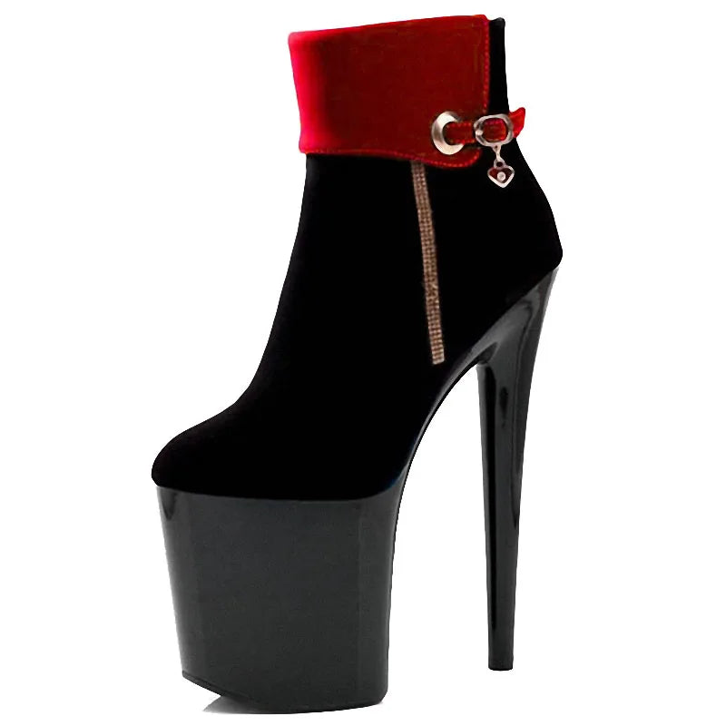 Manufacturer Direct Selling 20cm High Heels Korean New Suede 20cm High Heels and Low Boots Platform Boots
