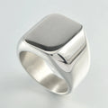 Men's Simple Thumb Ring 316L Stainless Steel with Square Top Band Fashion Jewelry Accessories for Wedding Engagement Gift