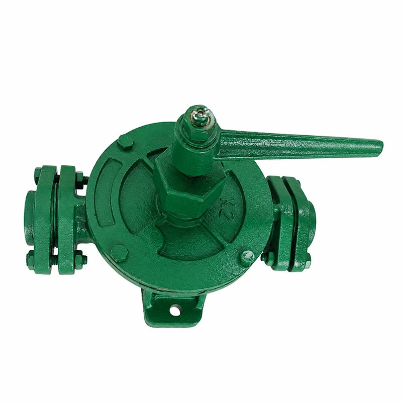 K2 Cast Iron Diesel Fuel Manual Hand Operated 1 Inch Inlet Outlet Semi-Rotary Dual Action Hand Wing Pump