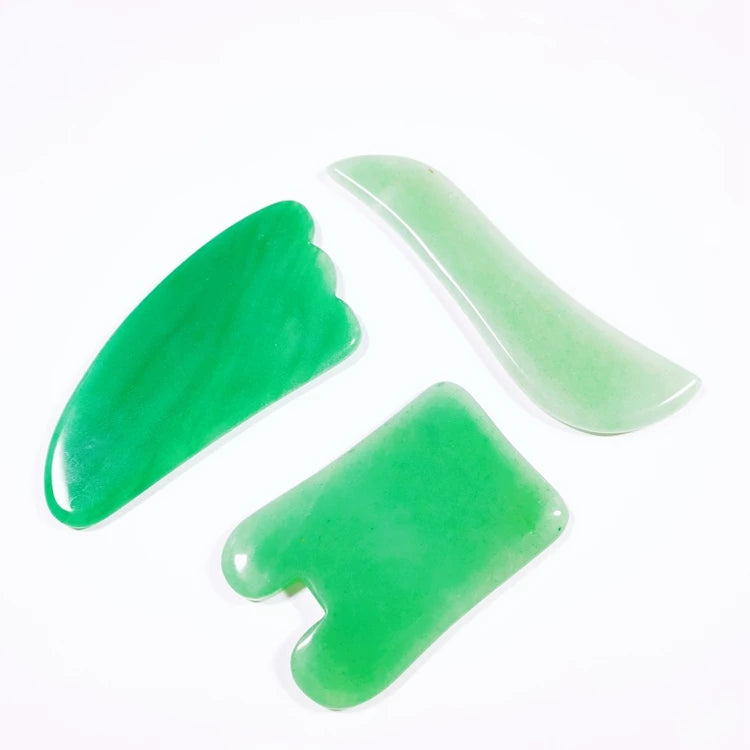 Hongzhuo Mini Premium Claw Green Aventurine Jade Heart Gua Sha Stone Face Custom logo