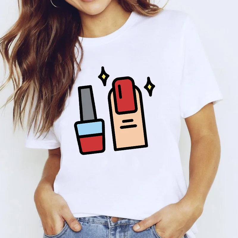 Wholesale Cheap Women's Top Print T-shirt Street Dress Casual Round Neck Short Sleeve Girl's Pattern Blank Over Sized T-Shirt