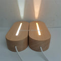 Wholesale Solid Wood Led Display Led 3d Night Light Usb Wooden Base Lamp Round Oval Wood Base Acrylic Led Light Bases