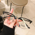 2023 Wholesale Retro Women Cat Eye Hollow Blue Light Blocking UV400 Protection Metal Frame Optical Half-Frame Eyeglasses Diamond