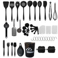 Kitchen Utensils Set With Handle BPA Free Silicone Cooking Utensils Set With Holder for Dishwasher Safe